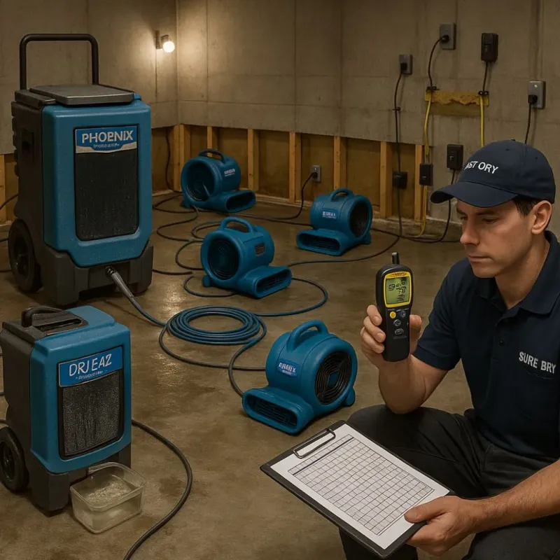 Structural Drying and Dehumidification process in Wheaton, MN